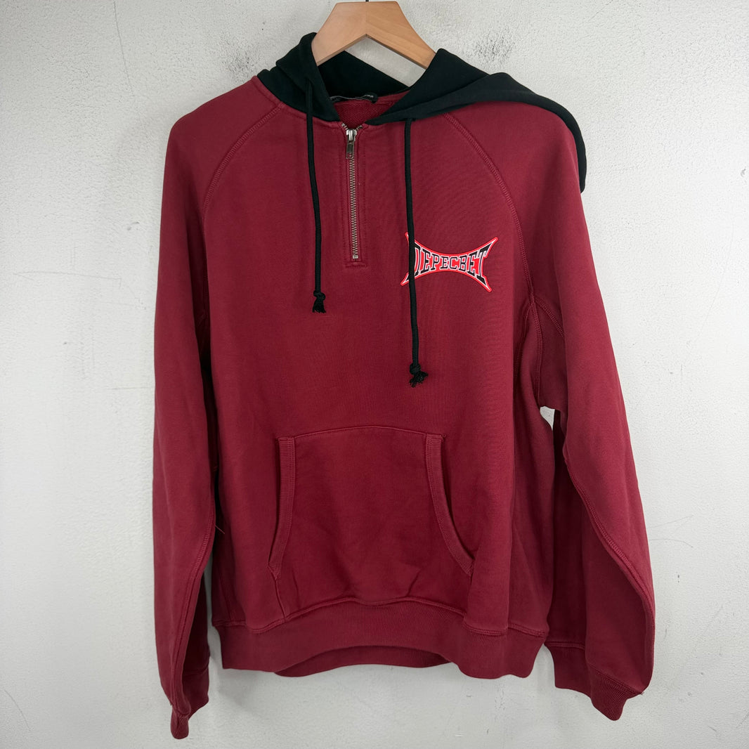 Gosha Rubchinskiy Burgundy Quarter Zip Hoodie