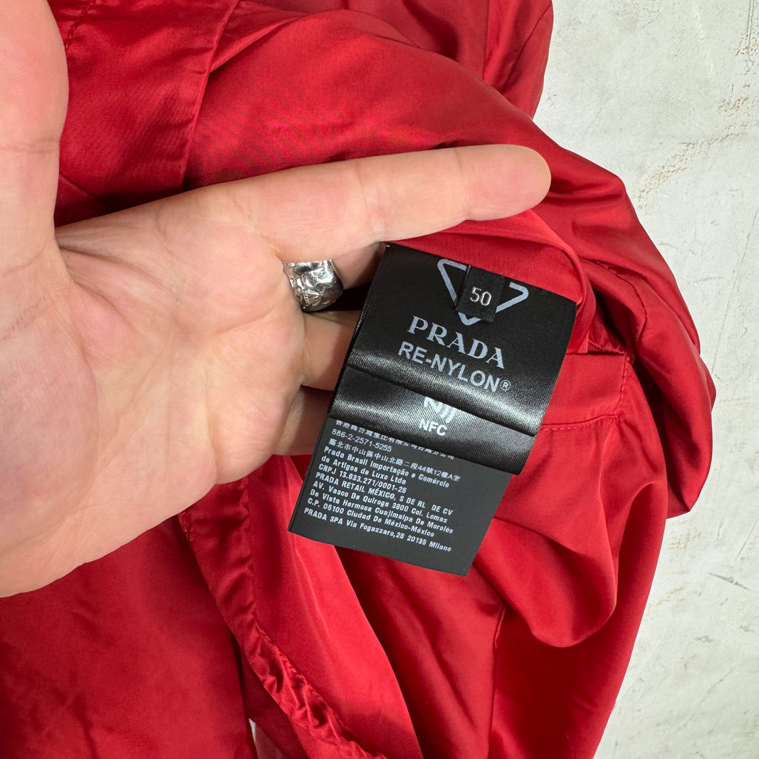 Prada Red Crest Logo Windbreaker