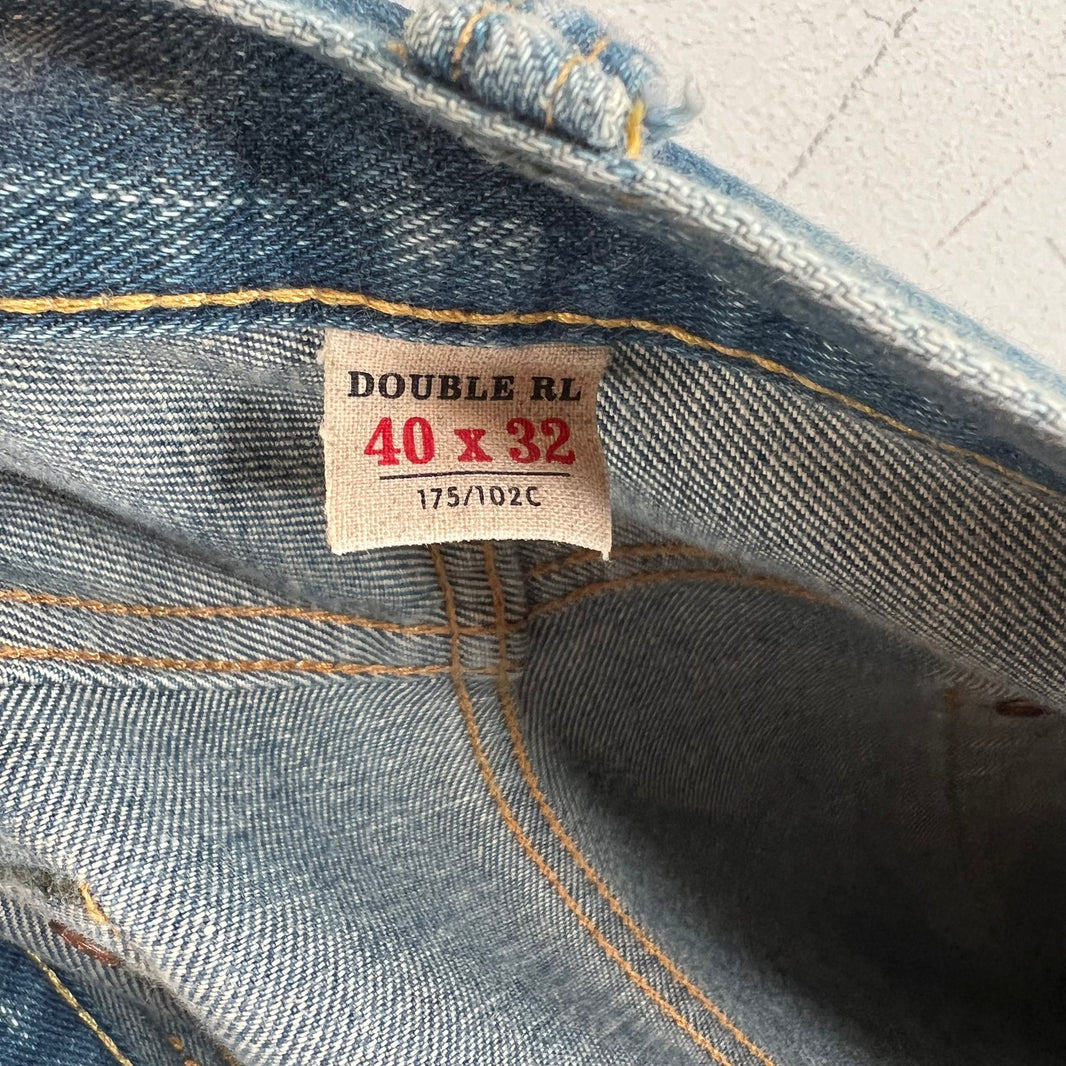 RRL Blue Washed Repaired Jeans