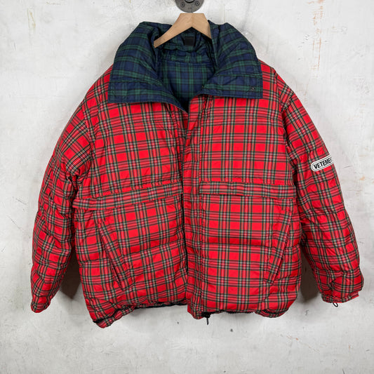 Vetements Plaid Reversible Puffer Jacket