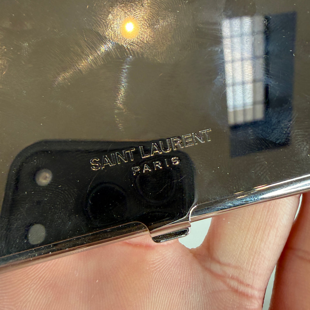 Saint Laurent Metal Mirror Business Card Holder