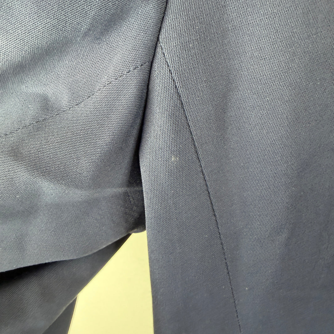 Balenciaga Navy Button Up Trench Coat