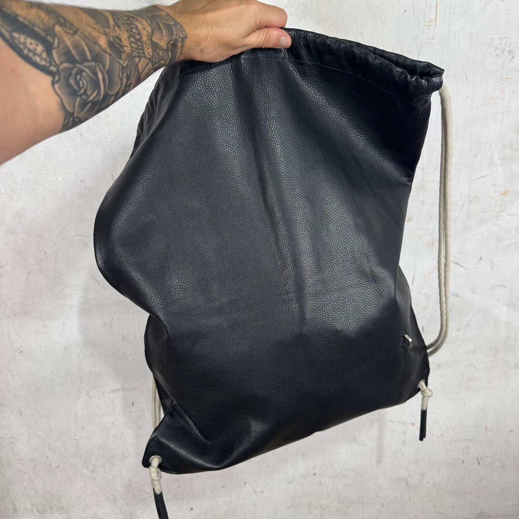 Rick Owens Fogachine Leather Drawstring Bag