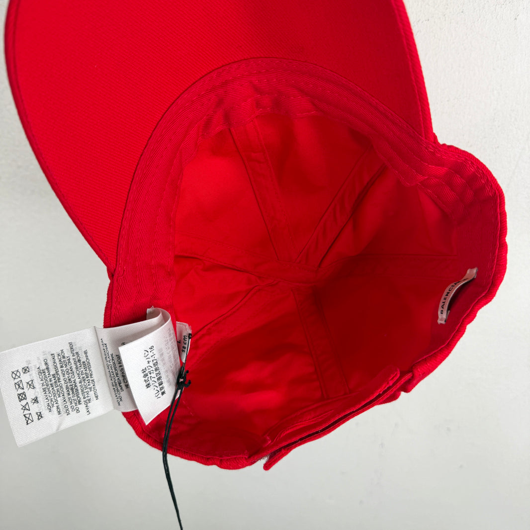 Balenciaga Red Metal Logo Hat