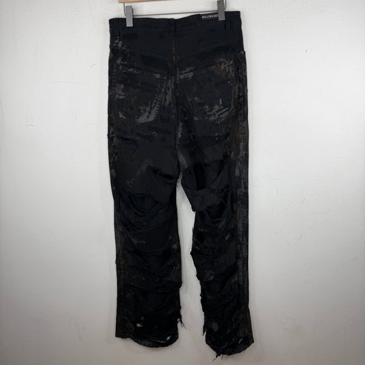Balenciaga Mud Show Ripped Jeans