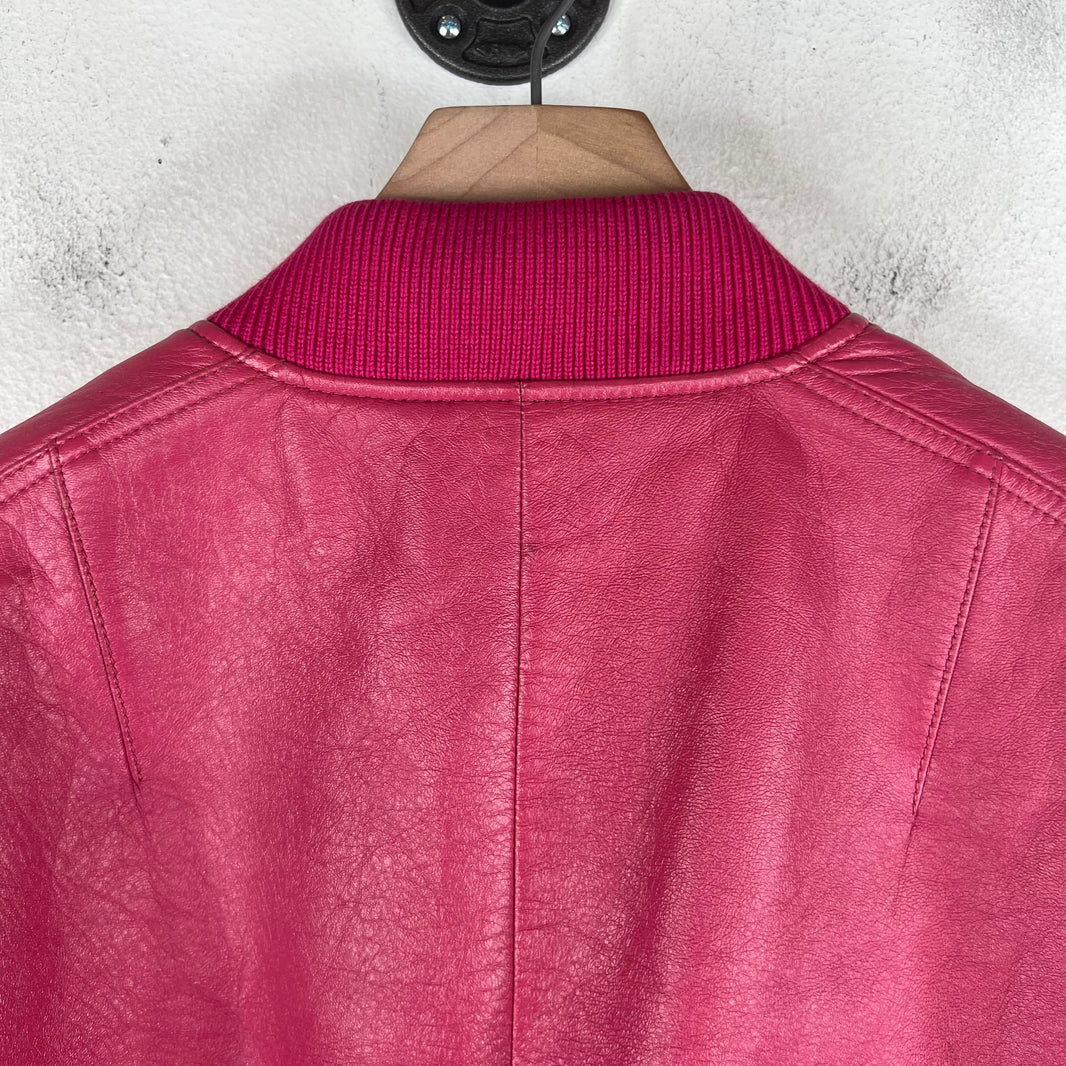 Prada Pink Oversized Nappa Leather Bomber Jacket