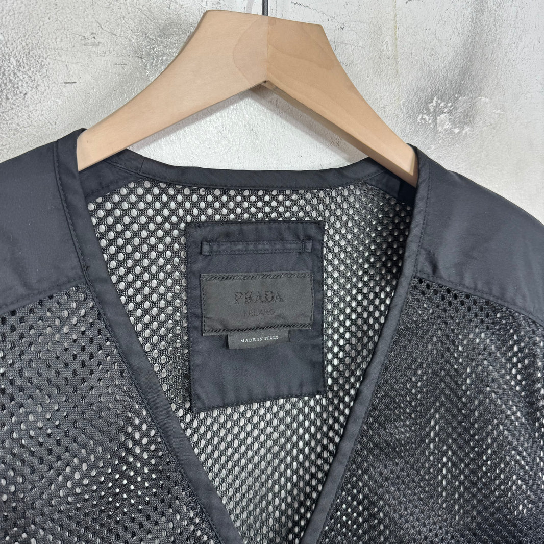 Prada Mesh Plaqued Utility Vest