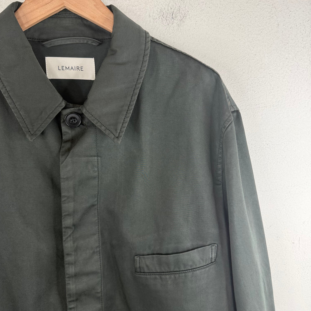 Lemaire Dark Green Button Up Chore Jacket