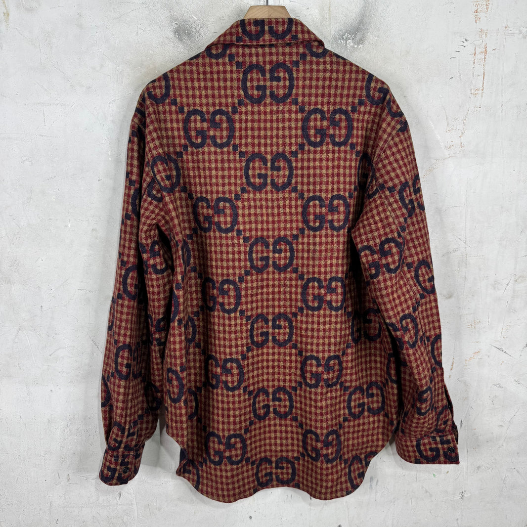 Gucci Monogram Plaid Wool Flannel