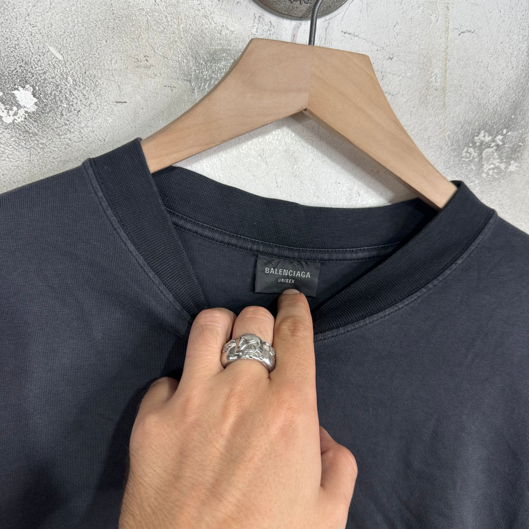 Balenciaga Red Metal Logo T-Shirt