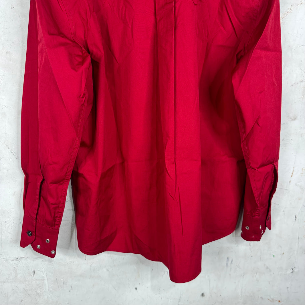 Our Legacy Red Grommeted Above Buttoned Shirt