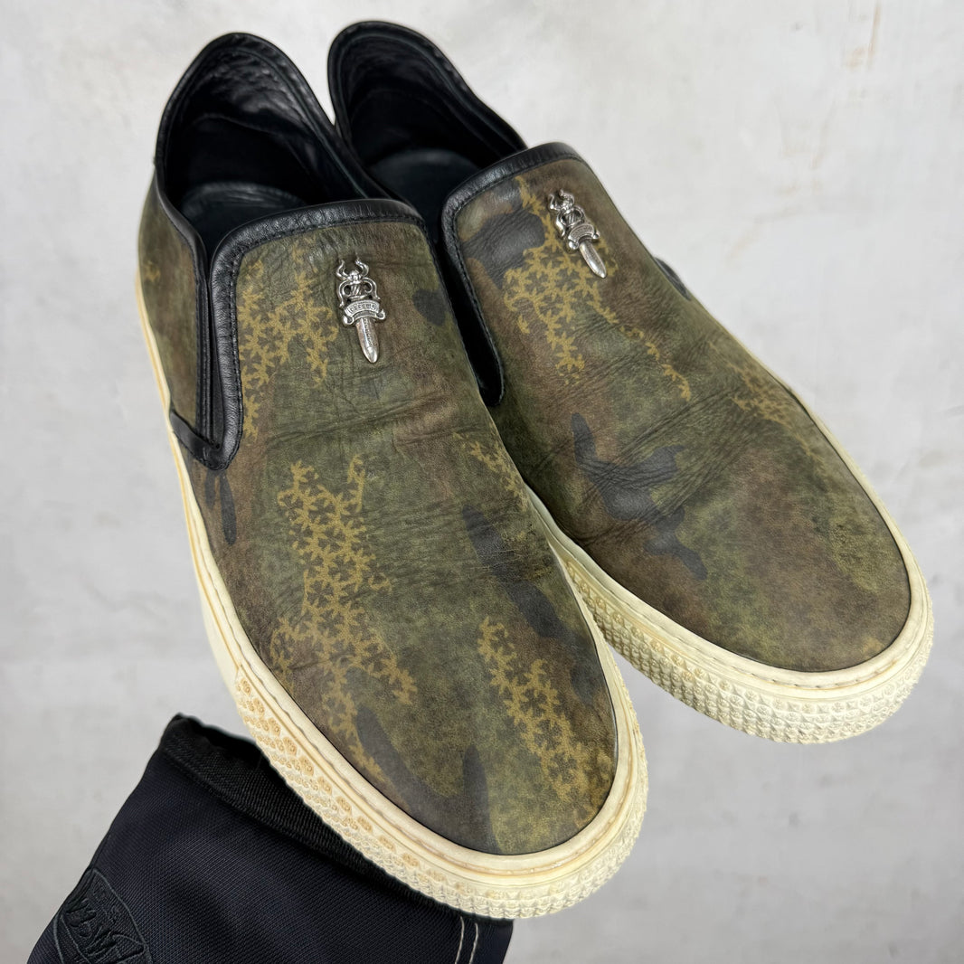 Chrome Hearts Camo Plus Dagger Slip On Sneakers