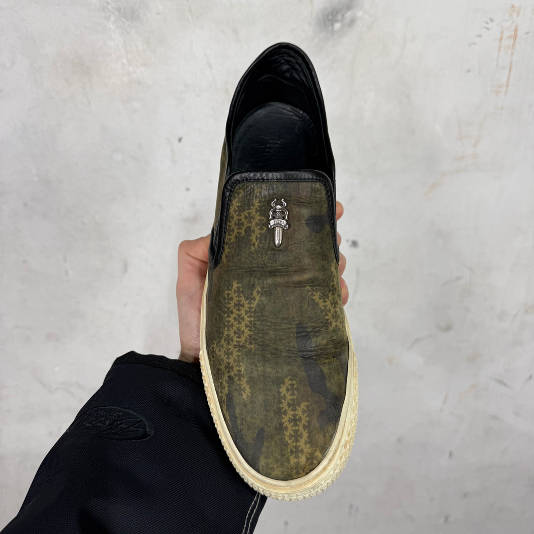 Chrome Hearts Camo Plus Dagger Slip On Sneakers