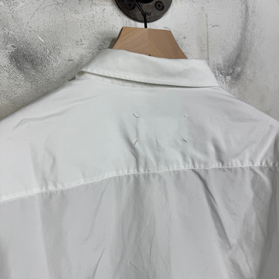Margiela Cropped White Button-Up Shirt