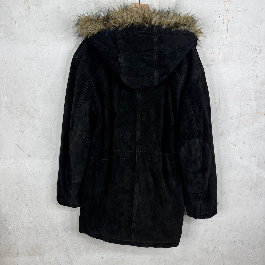 RRL Suede Faux Fur Parka Jacket