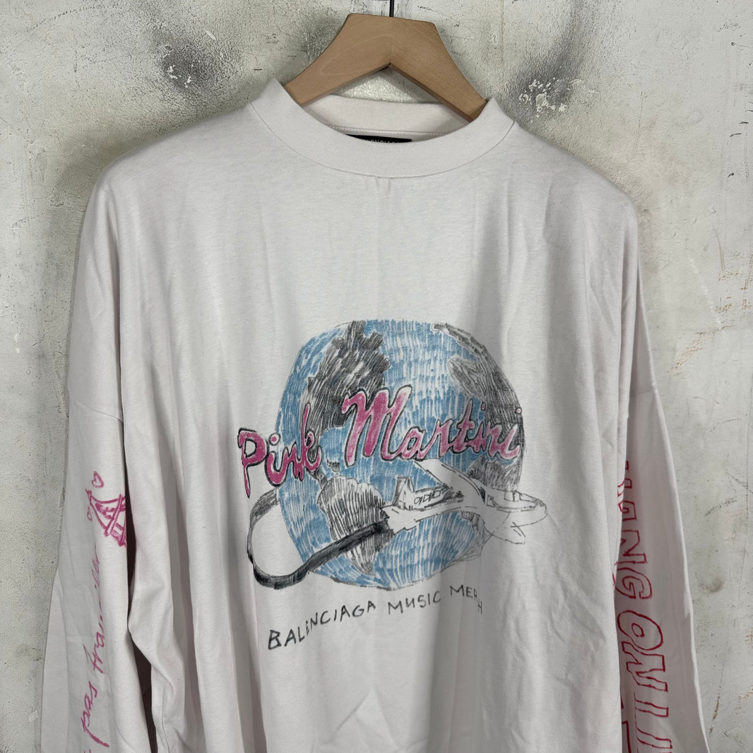 Balenciaga Pink Martini LS T-Shirt