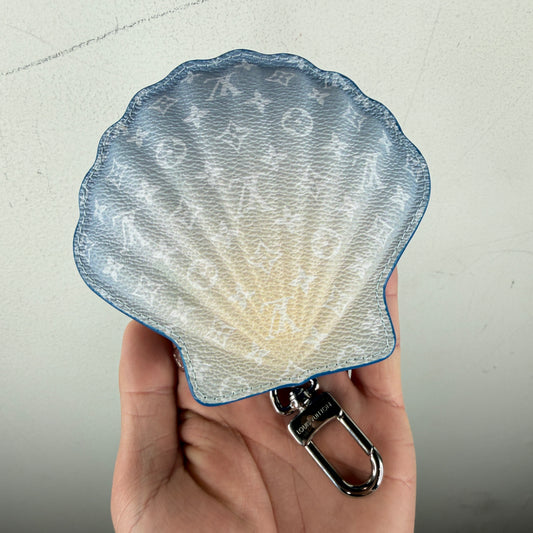 Louis Vuitton Blue Monogram Clam Coin Purse