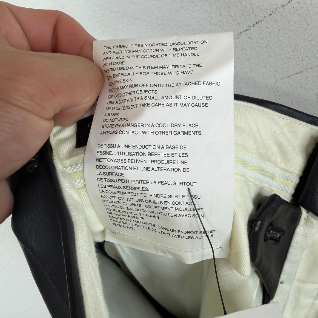 CDG Faux Leather Zip Pants