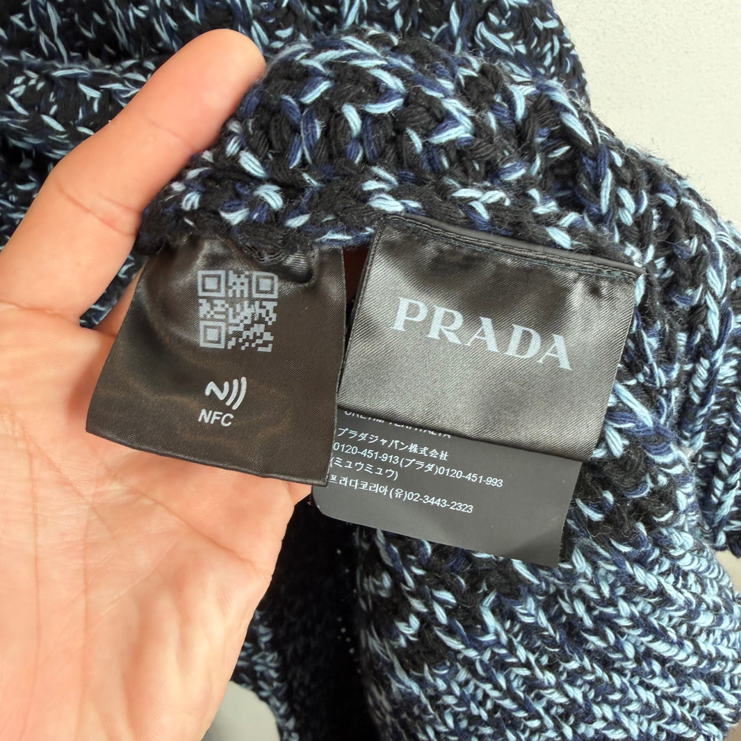Prada Blue Chunky Knit Sweater