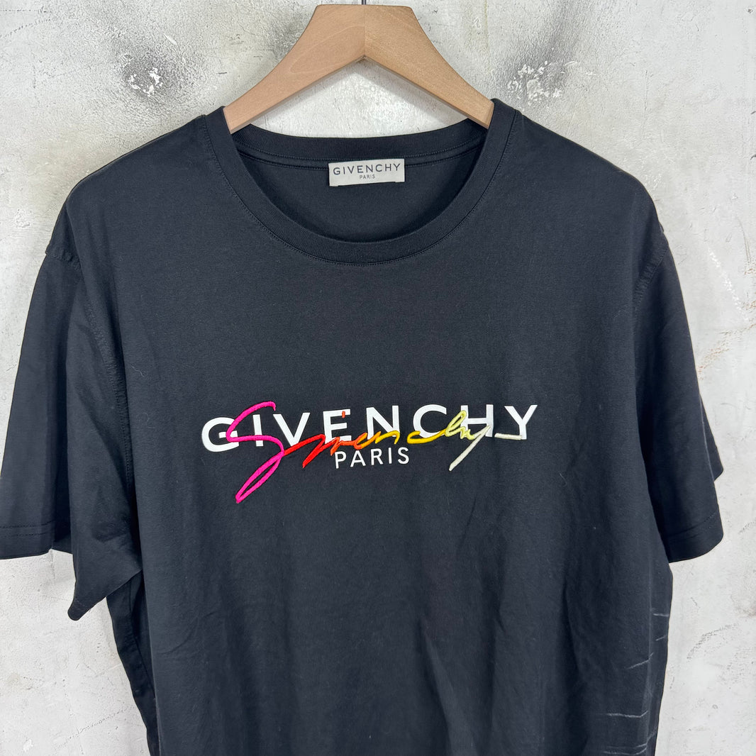 Givenchy Embroidered Rainbow Logo T-Shirt
