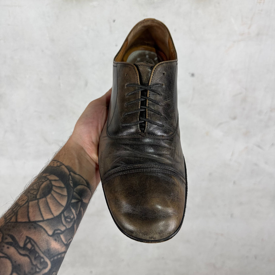 Margiela Distressed Brown Derby Shoe