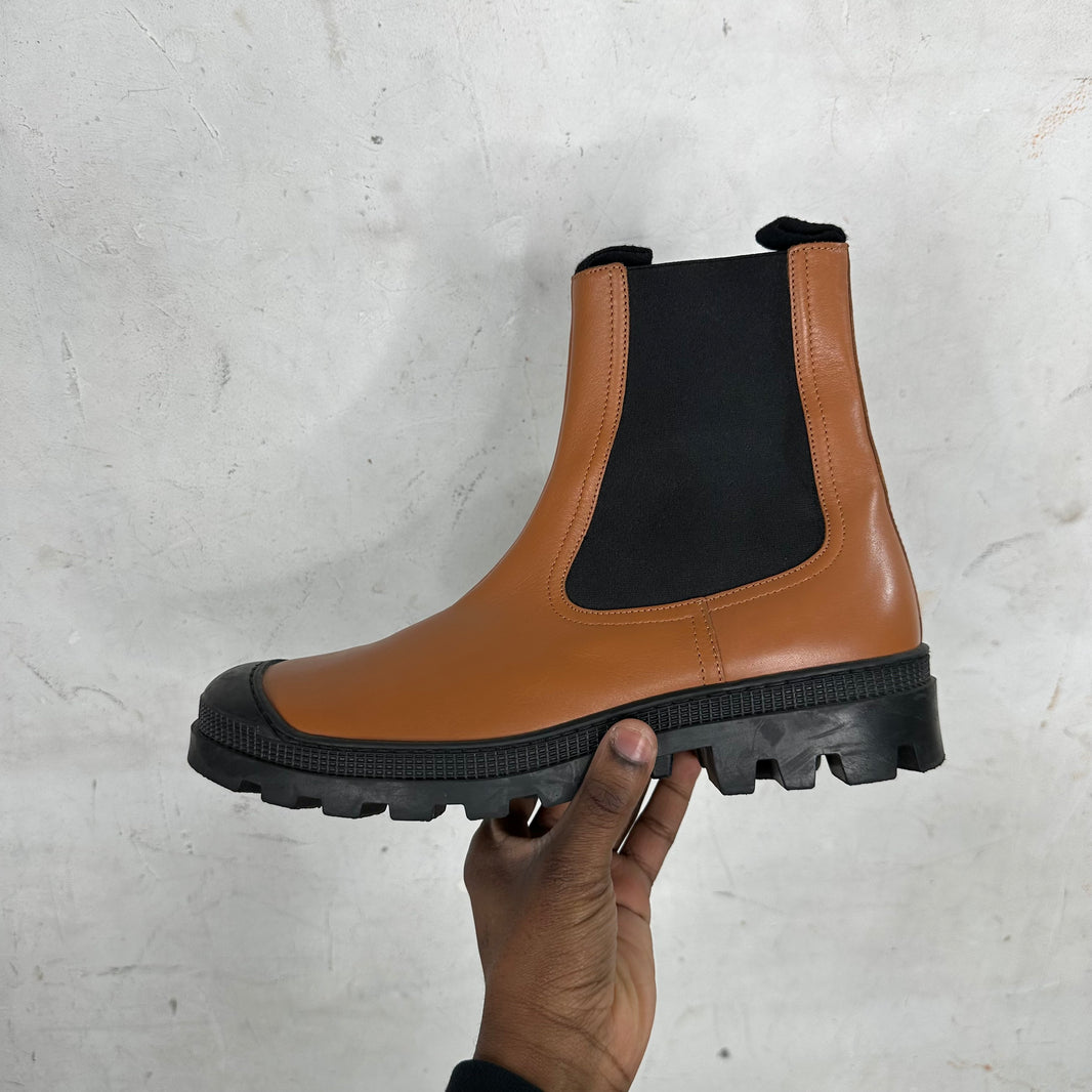 Loewe Orange Block Sole Chelsea Boots