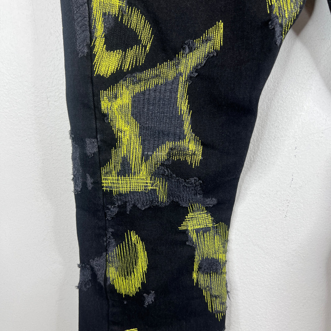 Endless Denim Black/Yellow Jeans