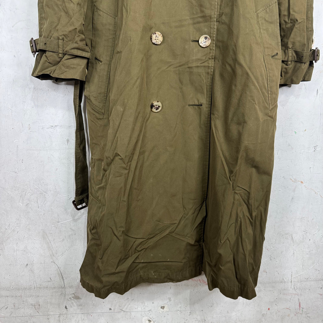 Burberry Olive Canvas Trench Coat