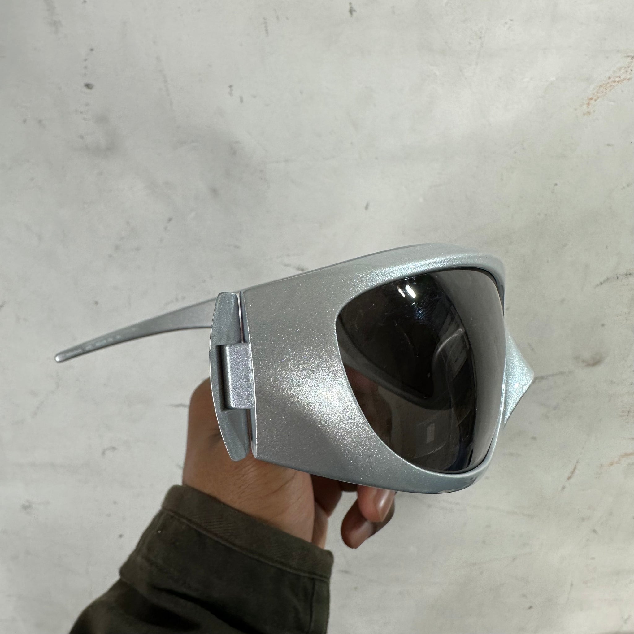 Balenciaga Silver XXL Skin Cat Sunglasses