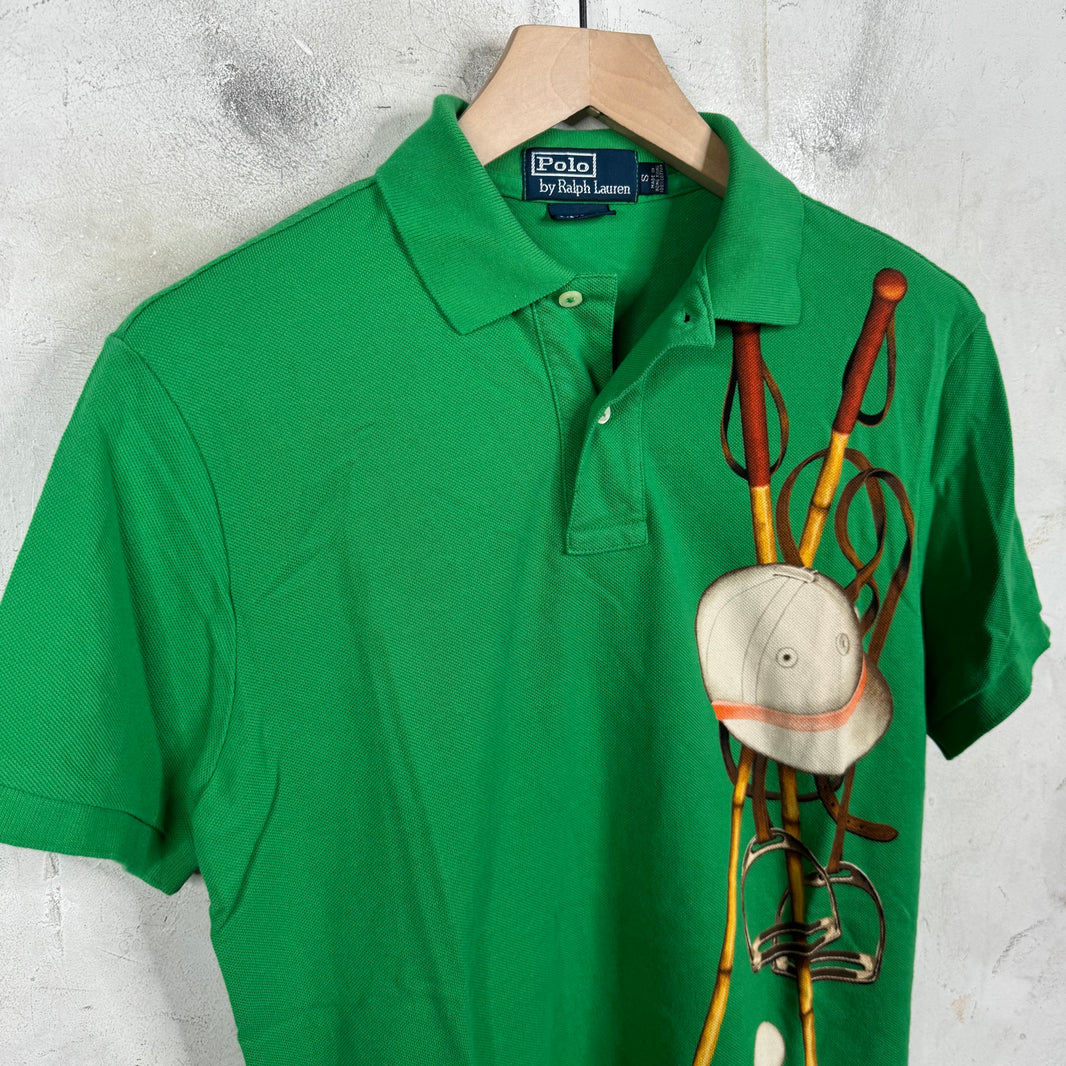 Ralph Lauren Green Printed Equipment Polo Shirt