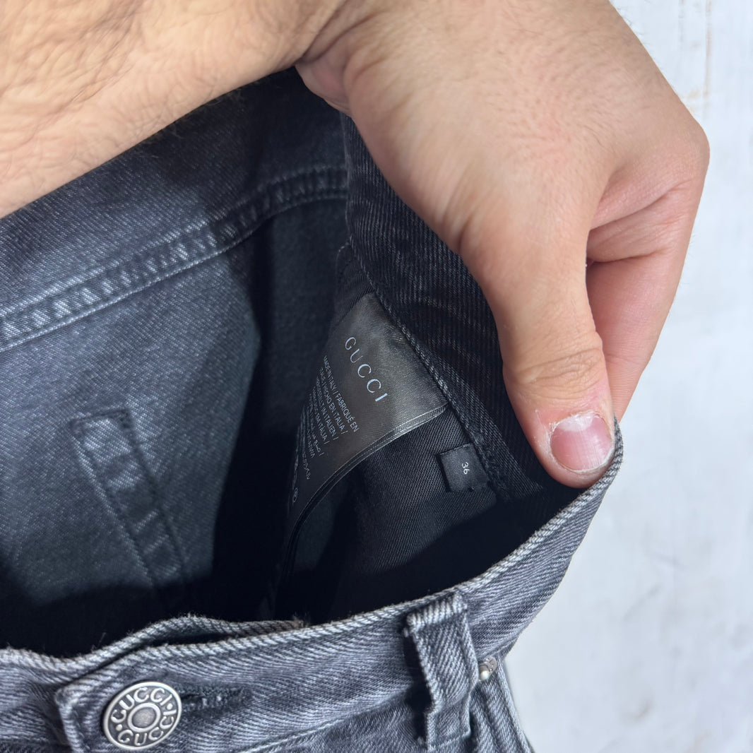 Gucci Charcoal Wash Horse Bit Jeans