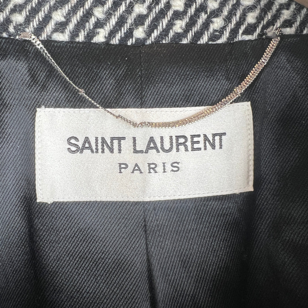Saint Laurent Patterned Wool Trench Coat