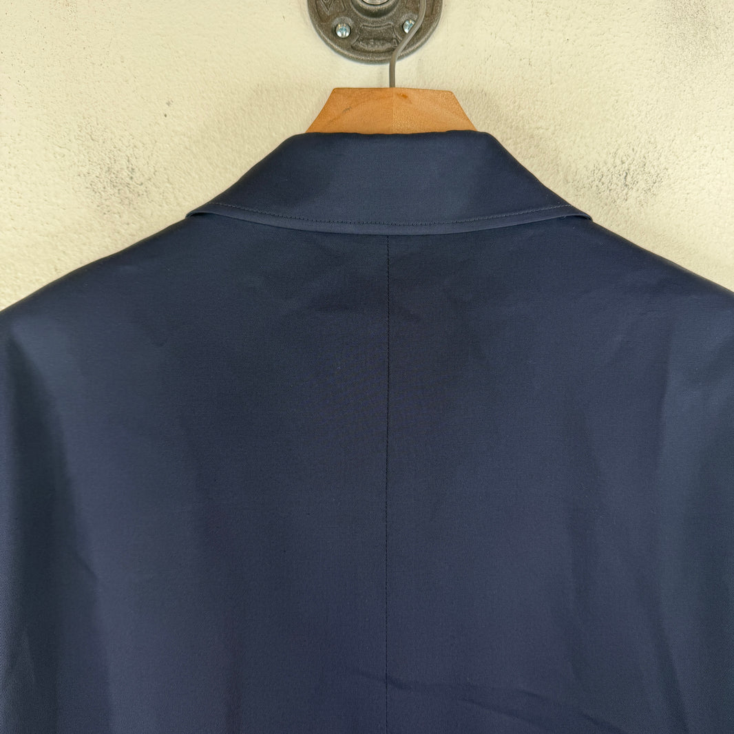 Balenciaga Navy Button Up Trench Coat