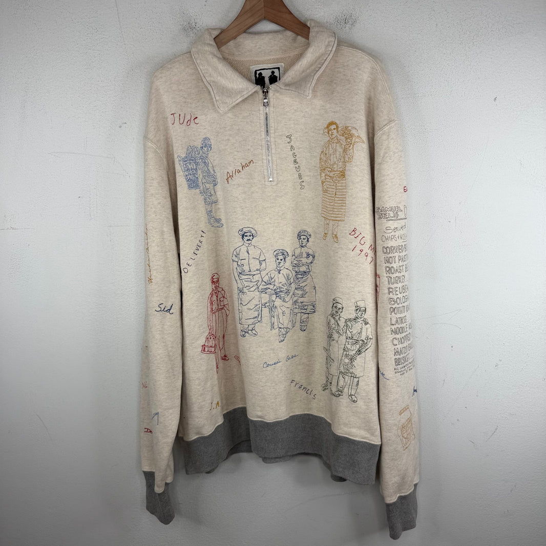 Samuel Zelig Embroidered Quarter Zip Sweater