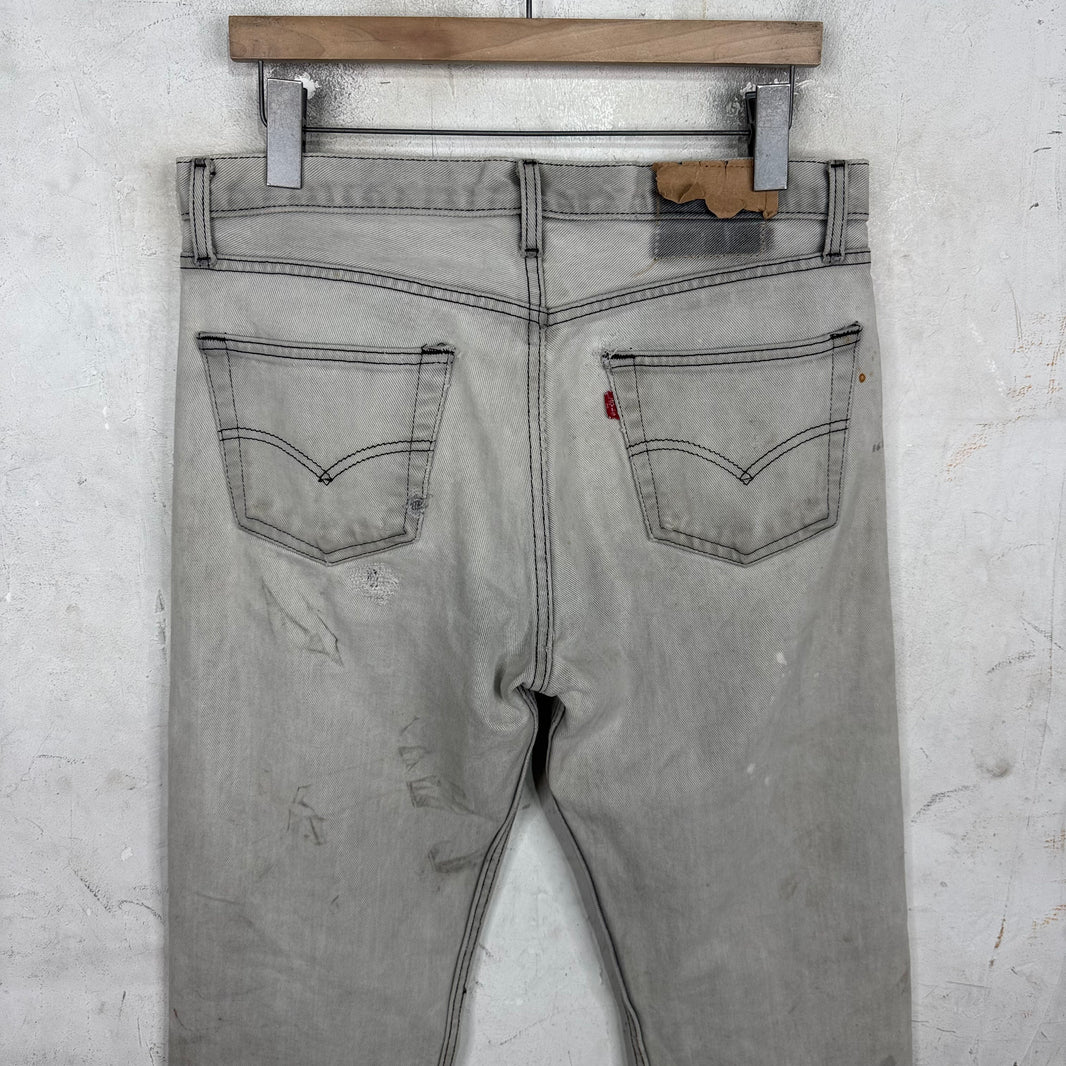 Vintage Levi's Grey Distressed Faded 501 Jeans