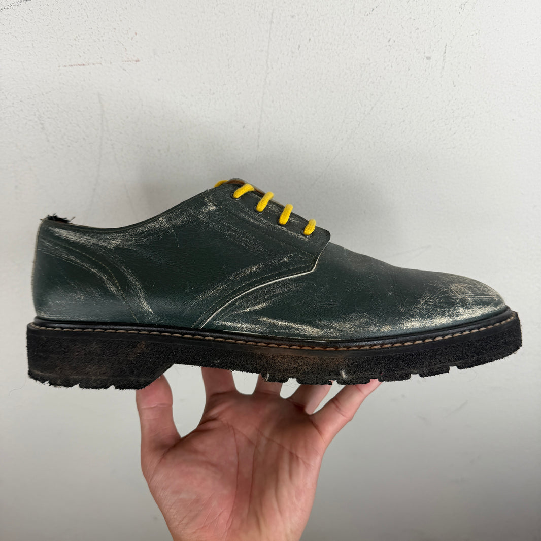 Maison Margiela Green Painted Derbies