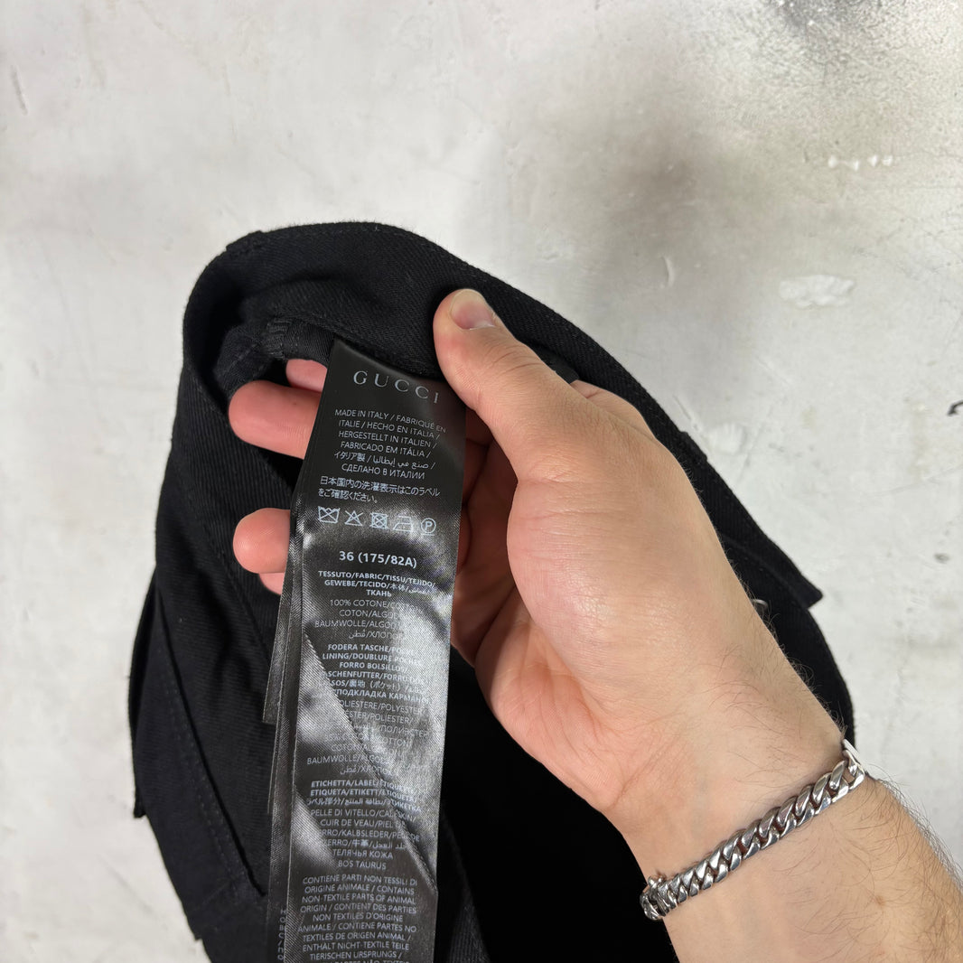 Gucci Raw Black Horse-Bit Jeans
