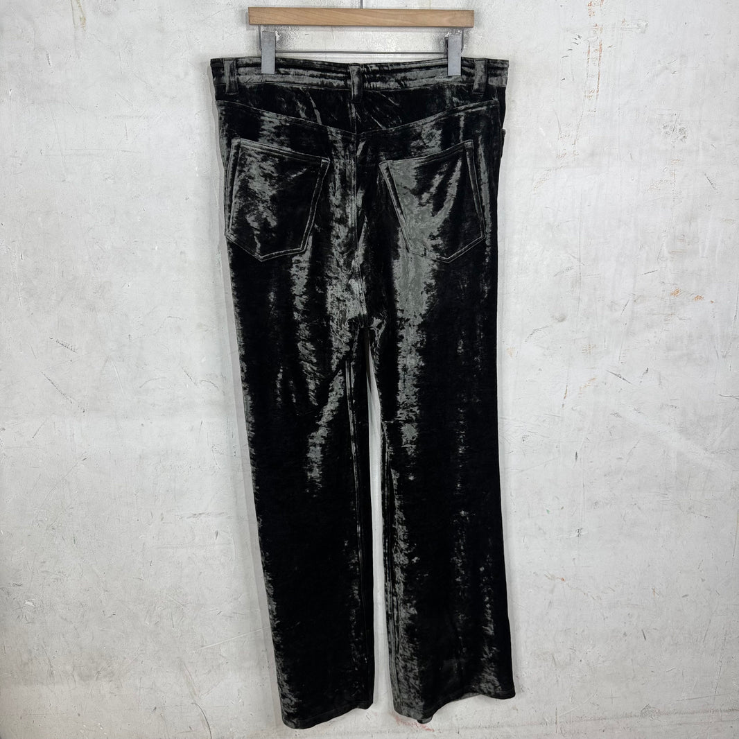 Balenciaga Olive Velvet Loose Pants