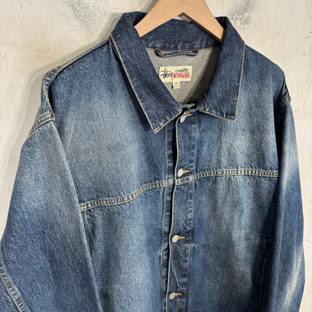 Stussy Medium Wash Denim Trucker Jacket