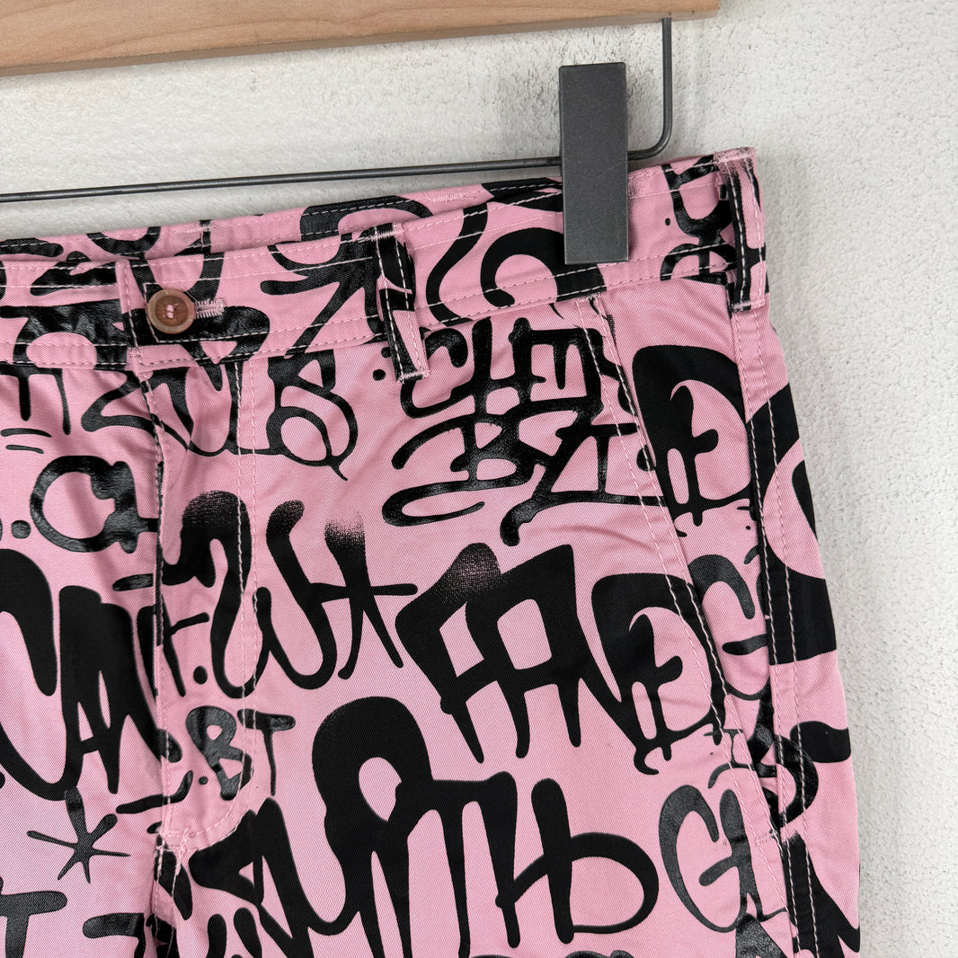 CDG Pink Graffiti Trousers