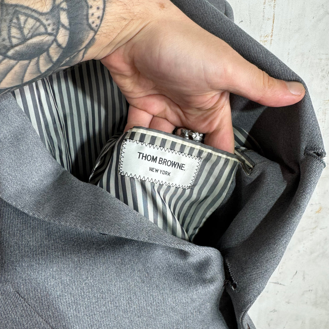 Thom Browne Medium Grey Striped Linear Blazer