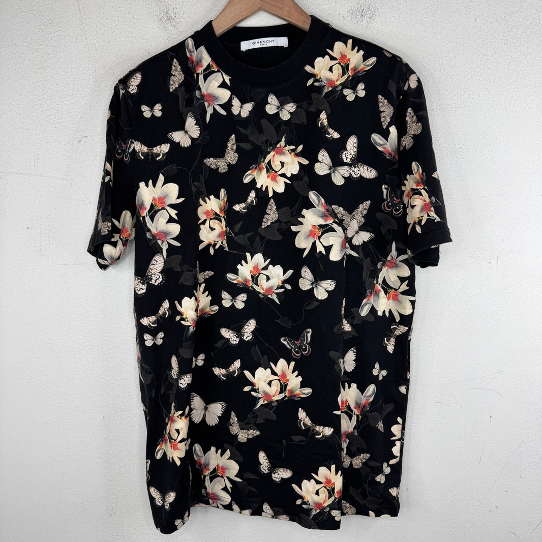 Givenchy Butterfly & Flower Black T-Shirt