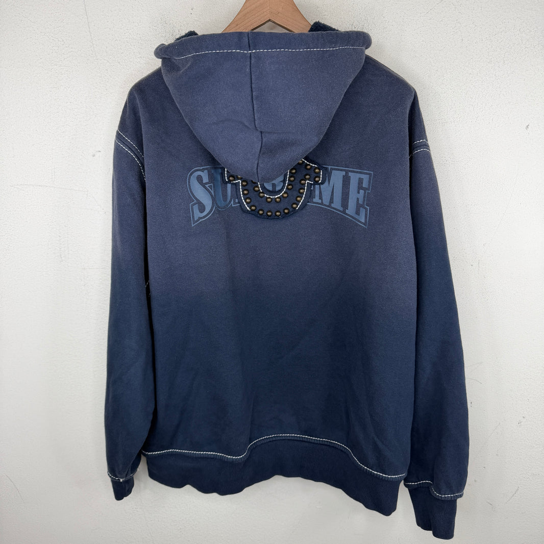 Supreme Navy True Religion Zip Up Hoodie