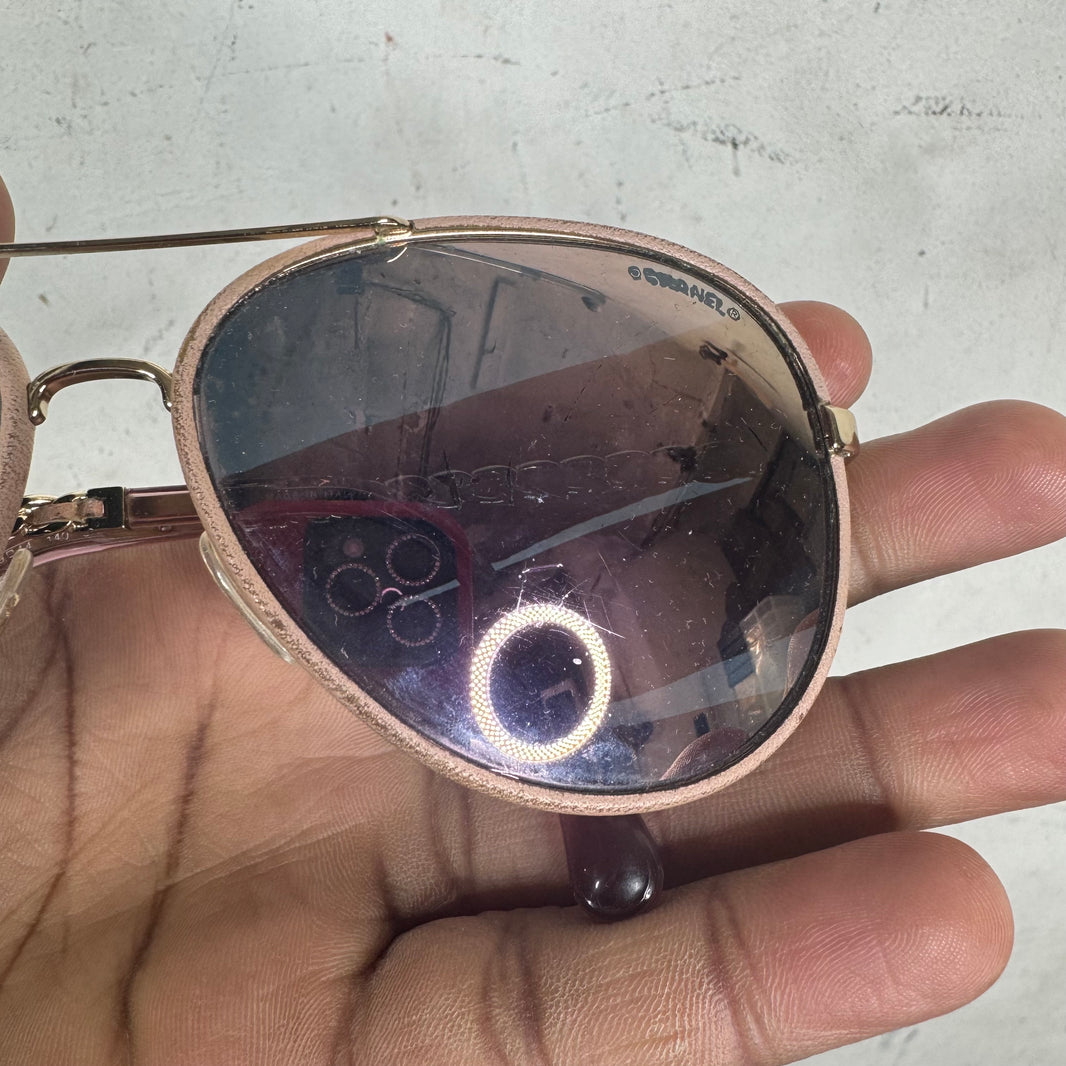 Chanel Purple Tinted Aviator Sunglasses