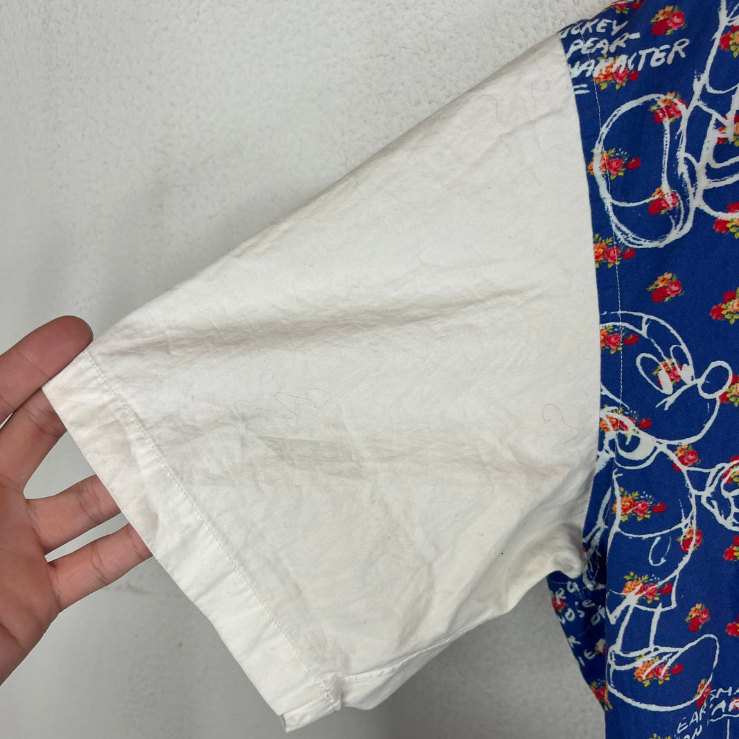 CDG Floral Mickey Mouse Button Up Shirt