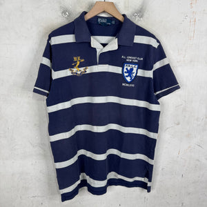Ralph Lauren Striped Cricket Club Crest Polo