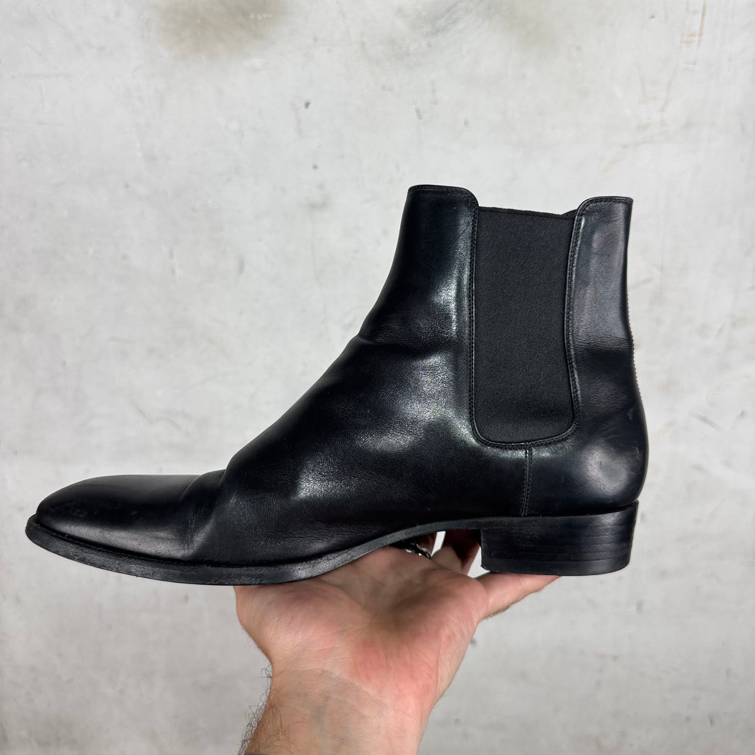 Saint Laurent Black Leather Chelsea Boots
