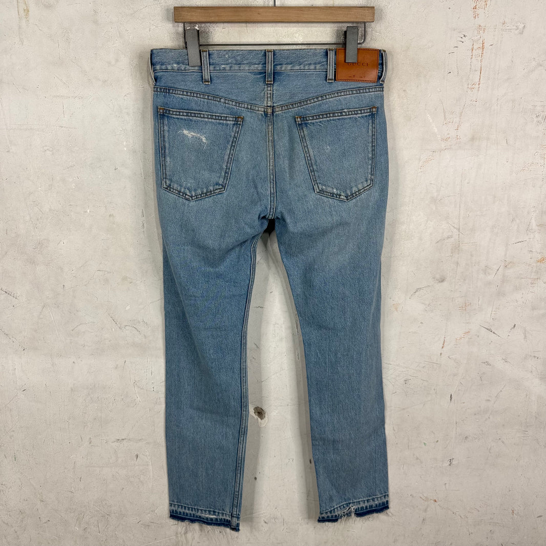 Gucci Release Hem Distressed Jeans
