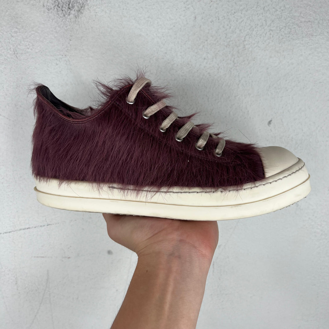 Rick Owens Amethyst Ponyhair Ramone Low Sneakers