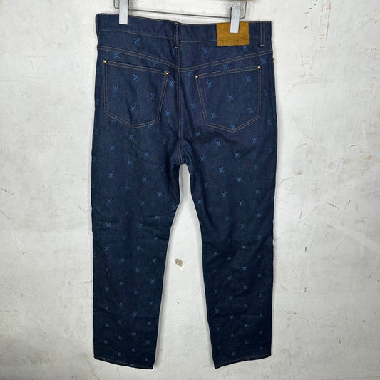 Louis Vuitton Dark Wash Monogram Blue Jeans